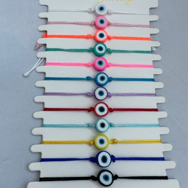 56- Colorful evil eye bead bracelets